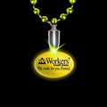 Flashing Illuminated Yellow Oval Charm w/ Mardi Gras Beads